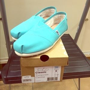 Turquoise Toms women's size 6