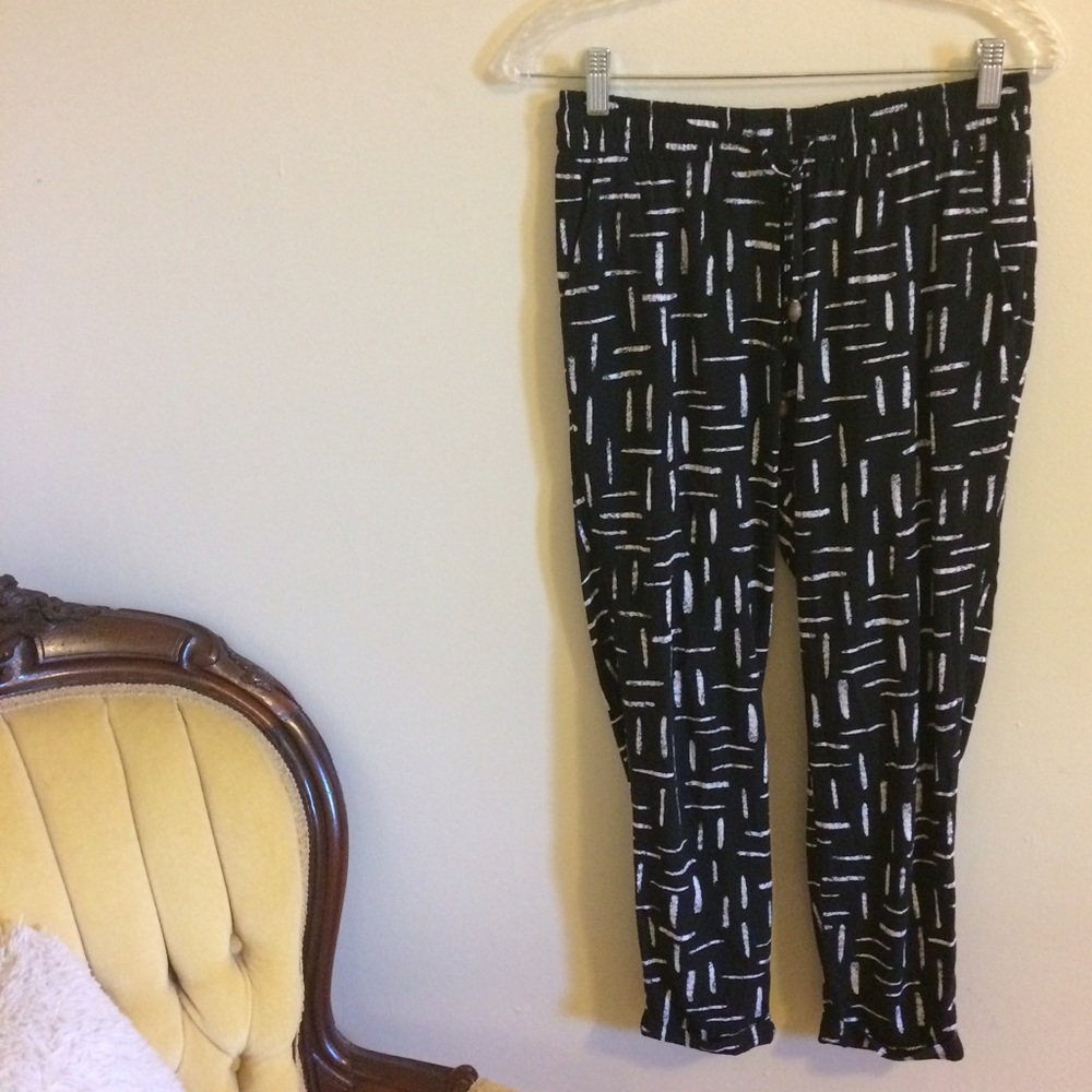 Black and white joggers