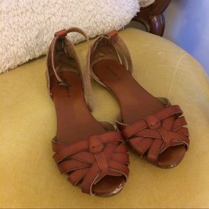 Brown leather sandals