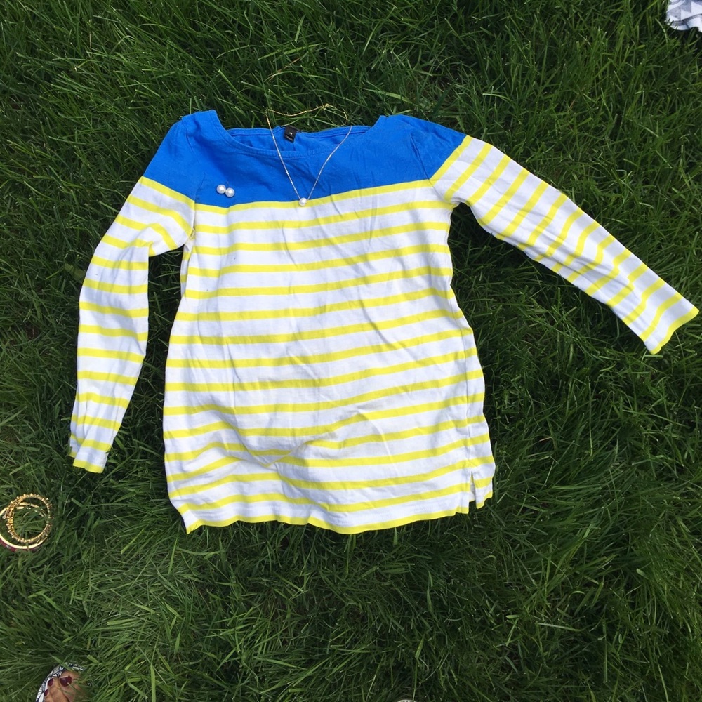 New 3/4 sleep striped j crew top