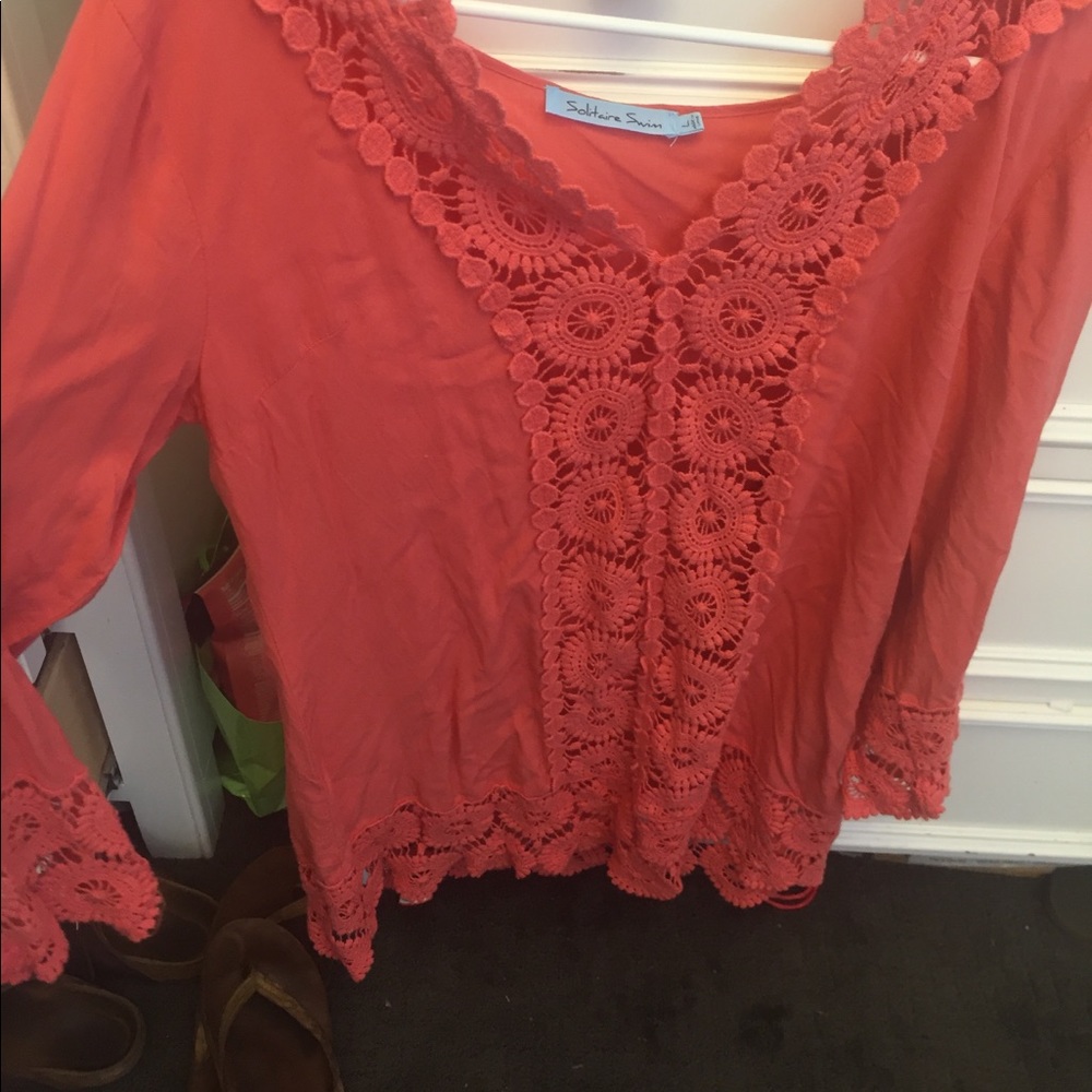 Peach swim cover up
