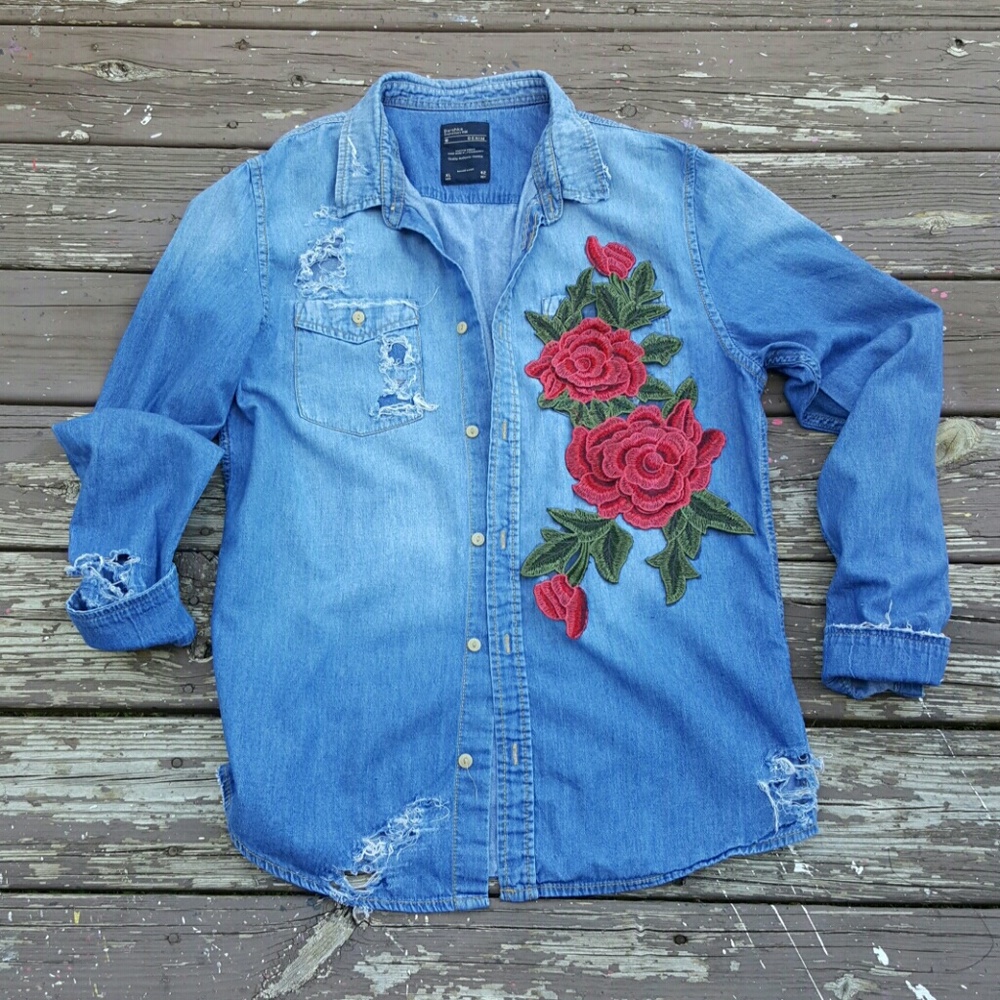 Custom denim shirt no offers plz