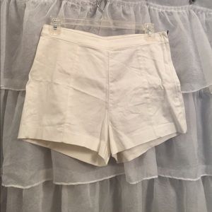 High waisted white shorts