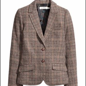 H & M plaid wool blazer NWT
