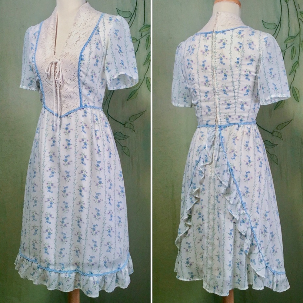 🚫SOLD🚫 Vintage 70s babydoll corset prairie dress
