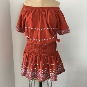 Piper dress gauss orange boho mini smocking