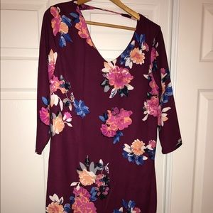 Maroon floral dress