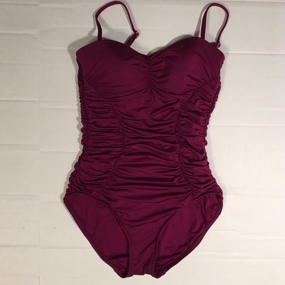 Badgley Mischka Other - Badgley Mischka one piece ruched swim suit size 6