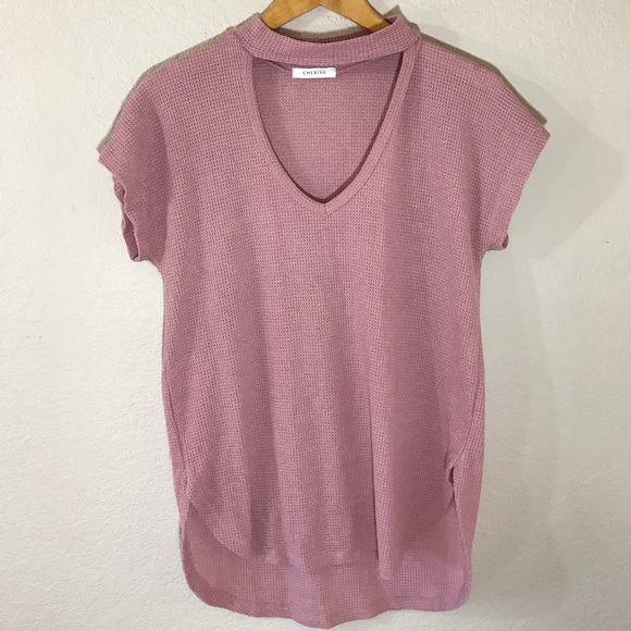 Rose Choker Waffle Knit Top - Picture 4 of 8