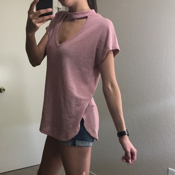 Rose Choker Waffle Knit Top - Picture 7 of 8