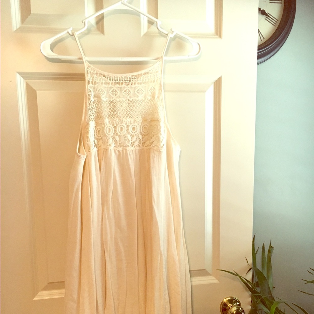 Off white crochet top dress
