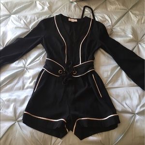 Super Rachel Zoe Zipper Front Tie @ Waist Romper!