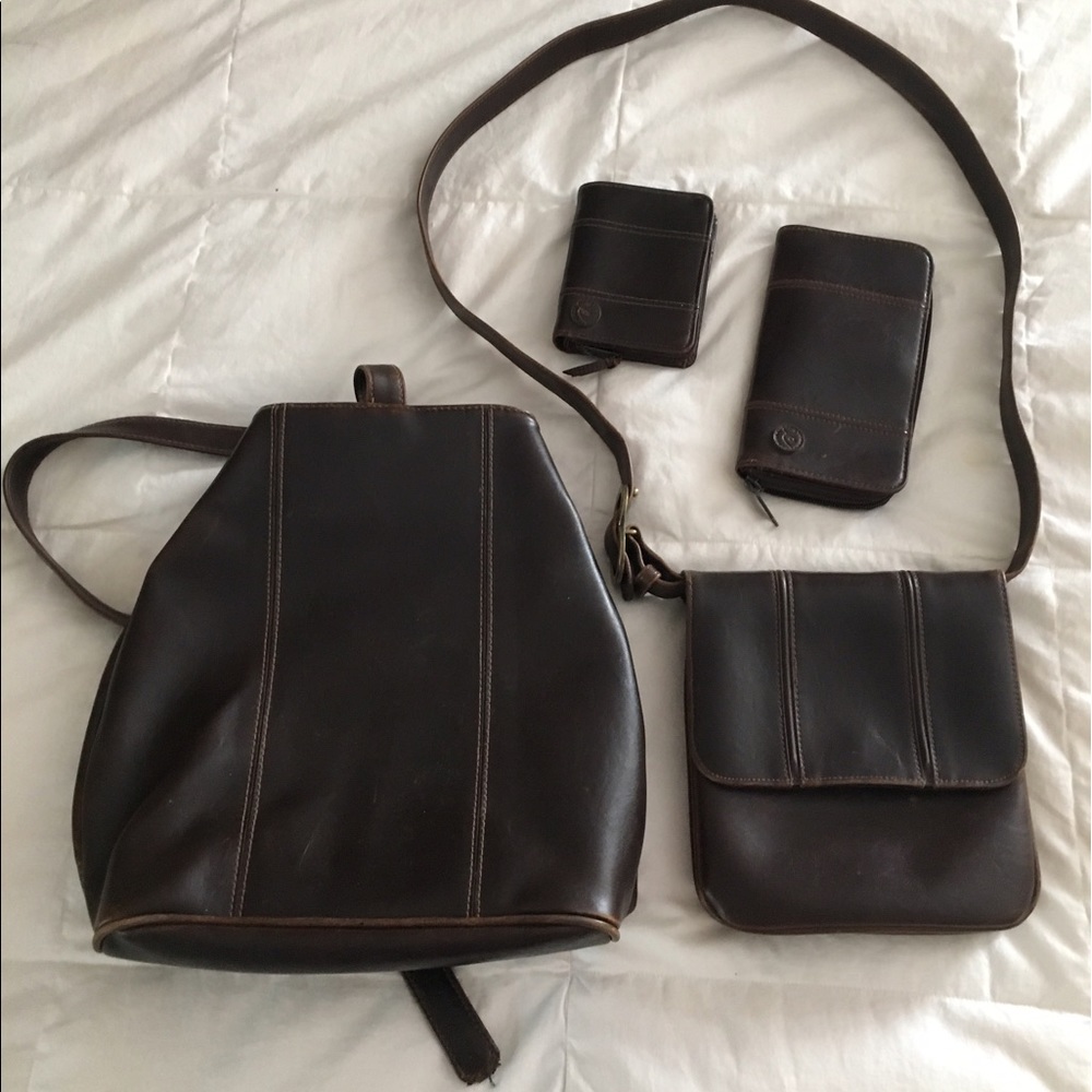 👜Liz Claiborne Leather Backpack, Purse & Wallets