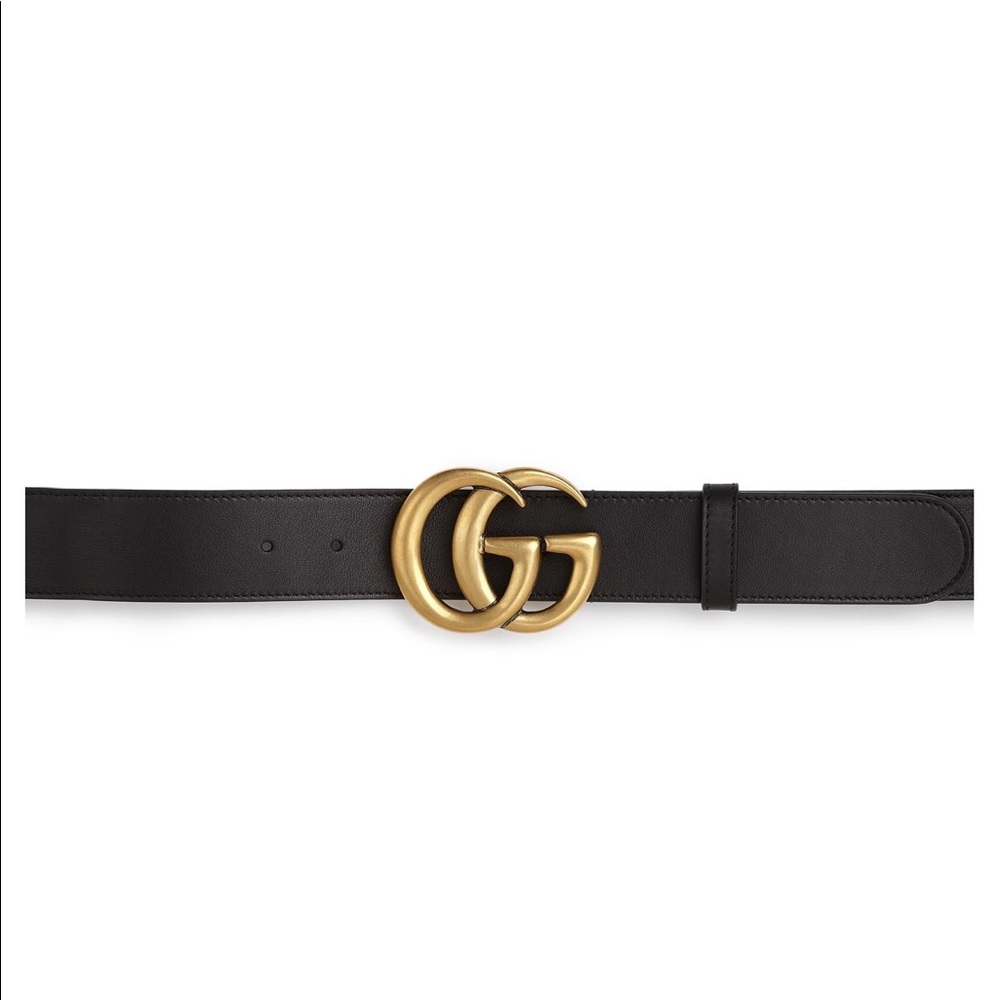 GUCCI black + gold belt ✨