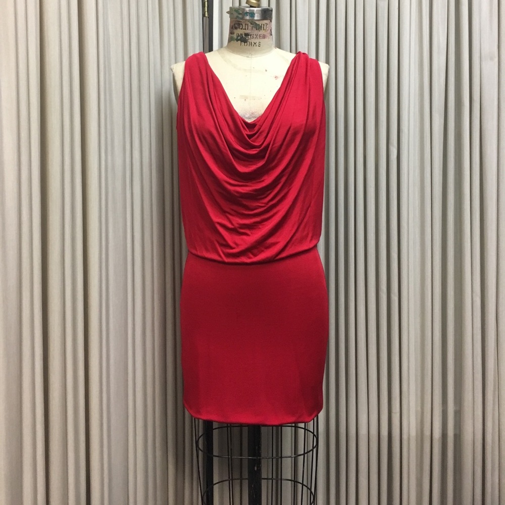 Backless red dress
