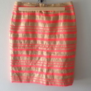 J. Crew Pink Striped Skirt
