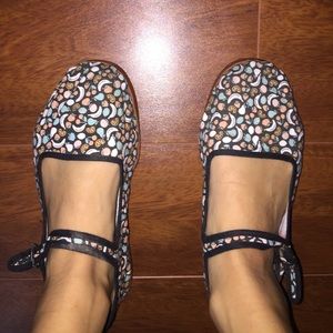 Cotton Mary Jane Flats