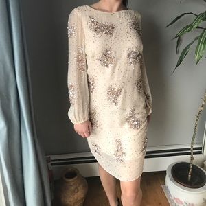 Badgley mischka sequin dress size 6