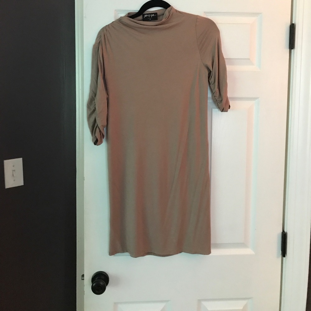 Nasty Gal Fitted Tan Dress