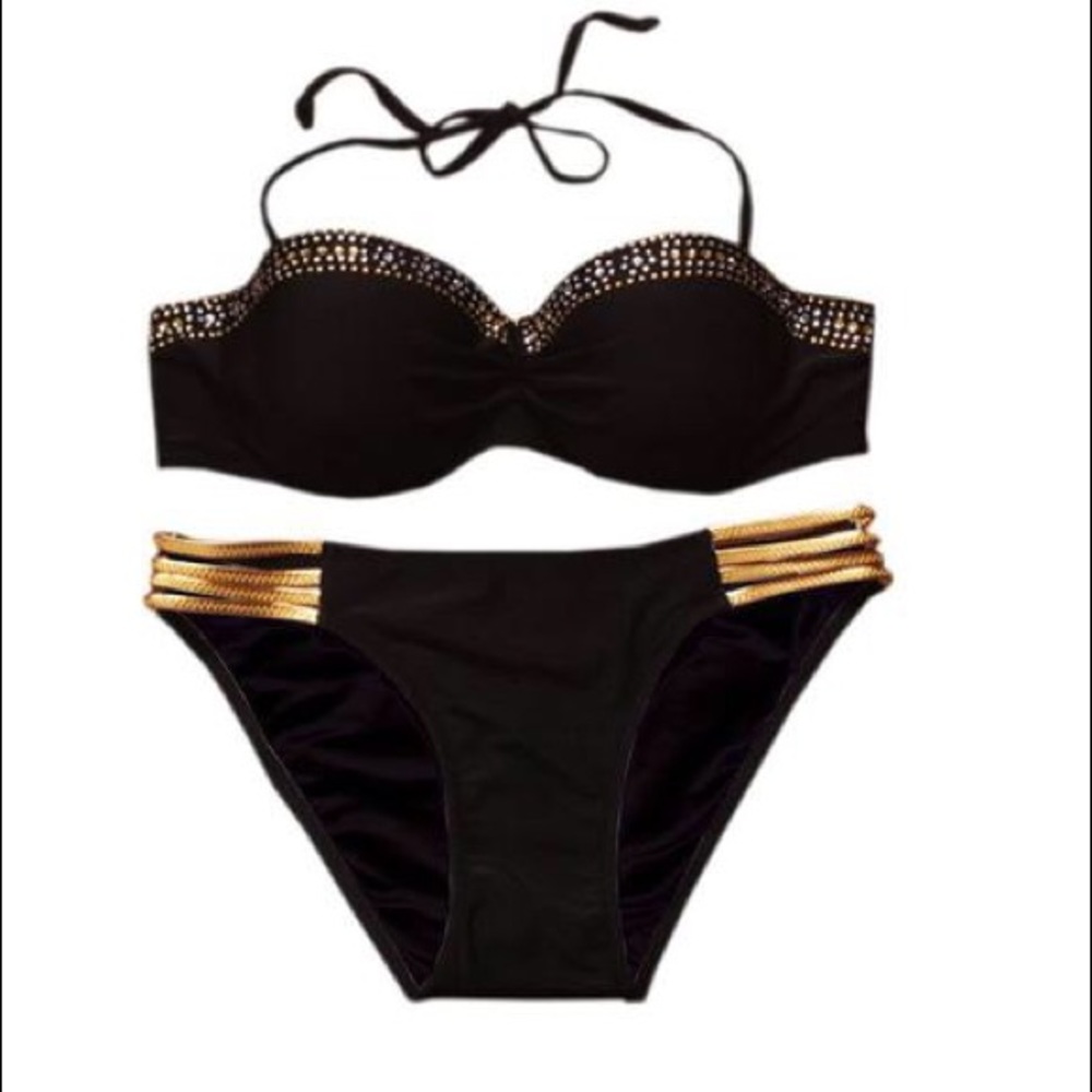 CLOSET CLOSING❗️Black & Gold Bikini NWT