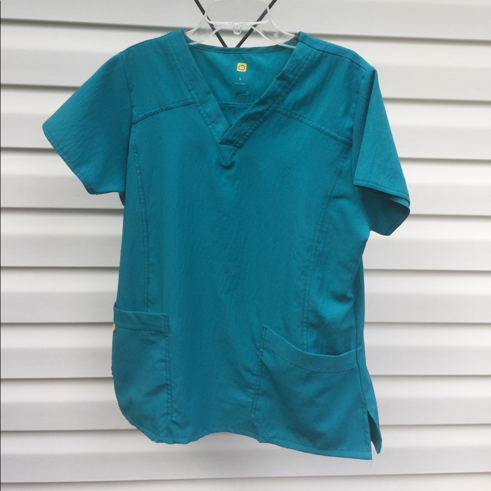 Blue women's scrub top - large - like new