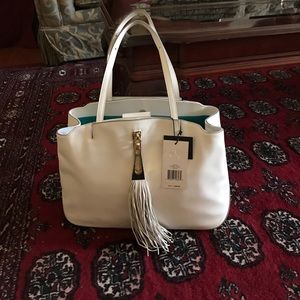 NWT Brian Atwood Tassle Tote White shoulder bag