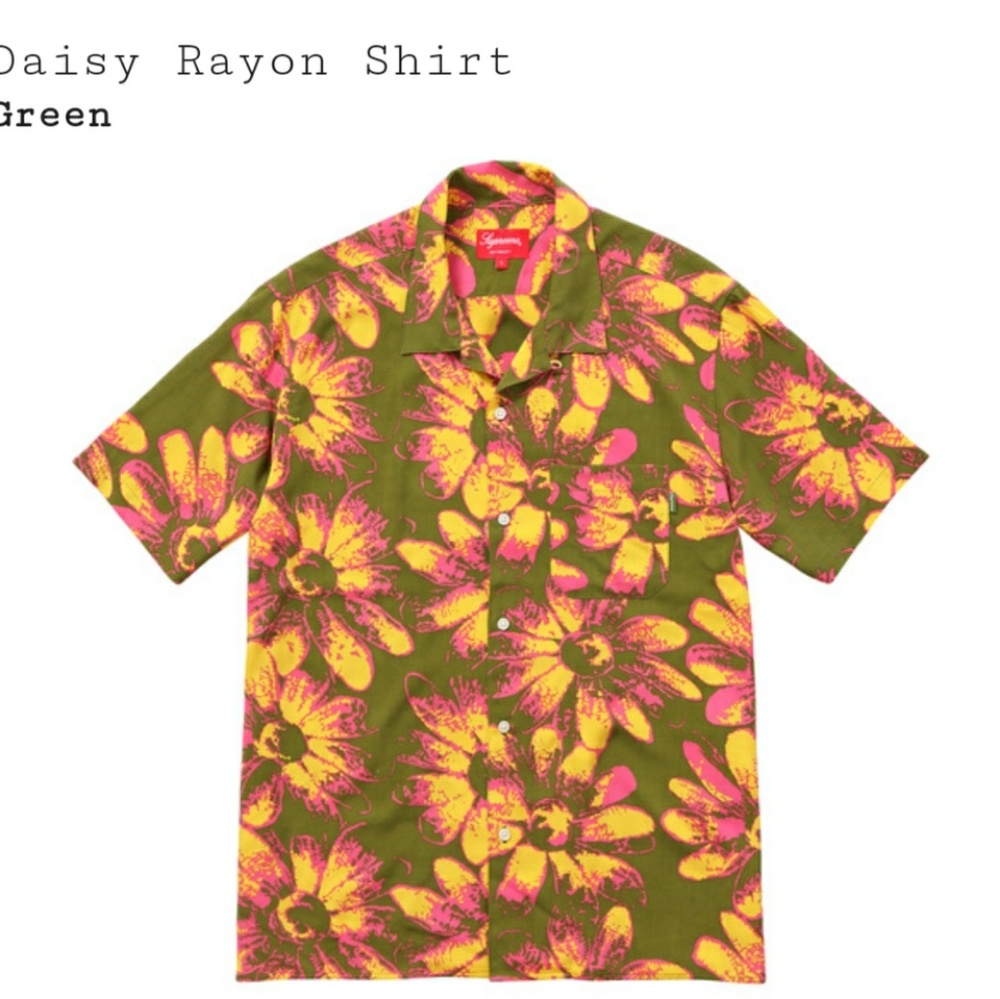 Supreme Daisy green rayon shirt Large