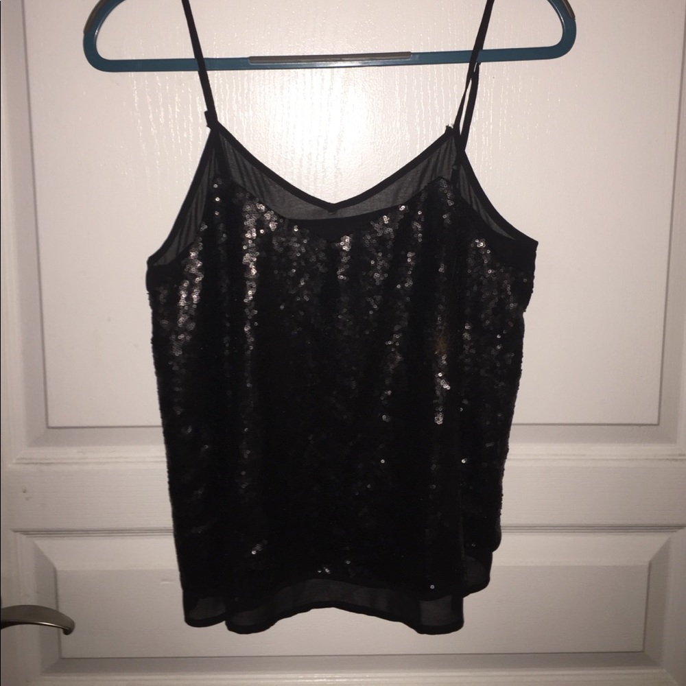Black sequin top/size large but runs small