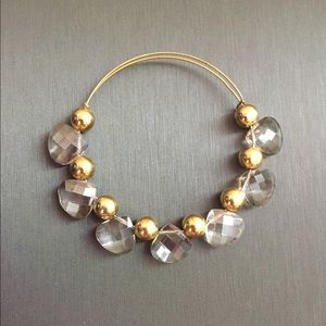Clear and gold beaded Alex and Ani bangle