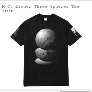 Supreme M. C. Escher three sphere t-shirt XL black