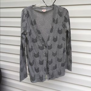 Cat print cardigan - large