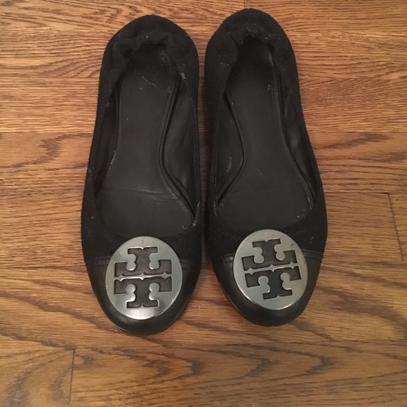 Used Black Tory Burch Flats - Picture 1 of 5