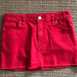 TORY BURCH Red Jean / Denim Mini Skirt