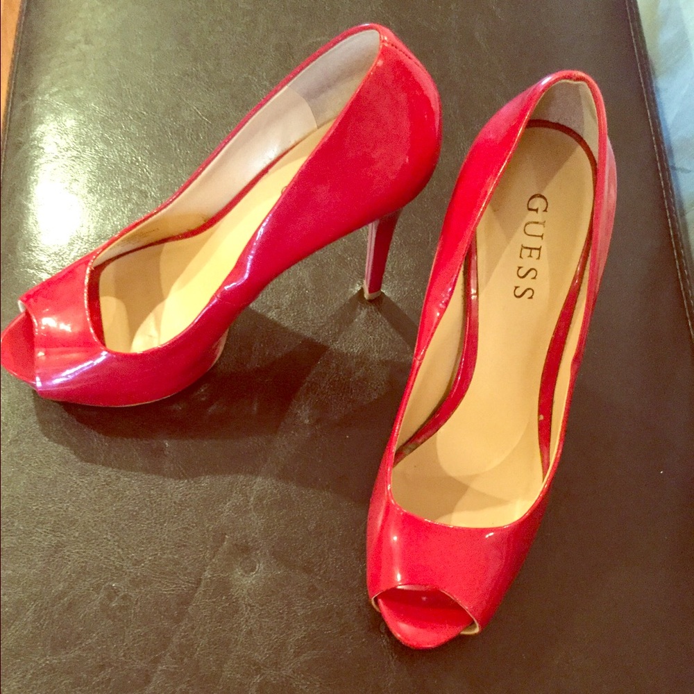Red Guess High Heel Shoes