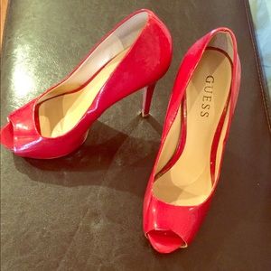 Red Guess High Heel Shoes