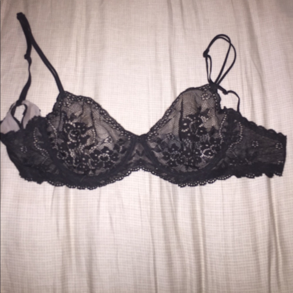 Victoria's Secret black lacy bra