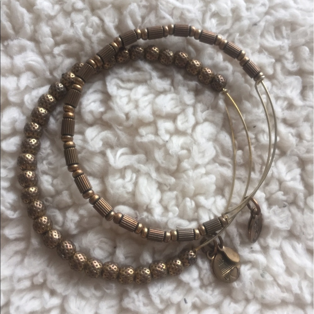 SOLD Gold beaded Alex & Ani bracelets 🌟