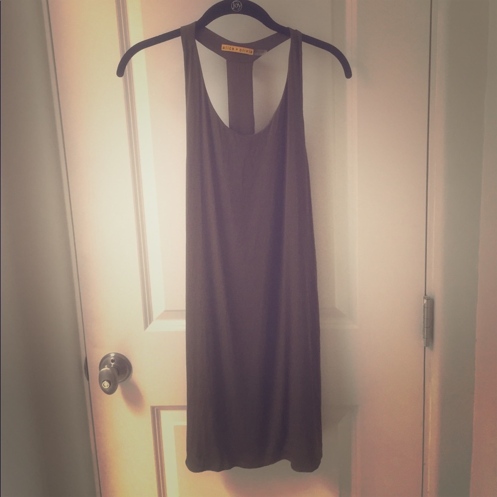 Alice + Olivia olive colored blouse