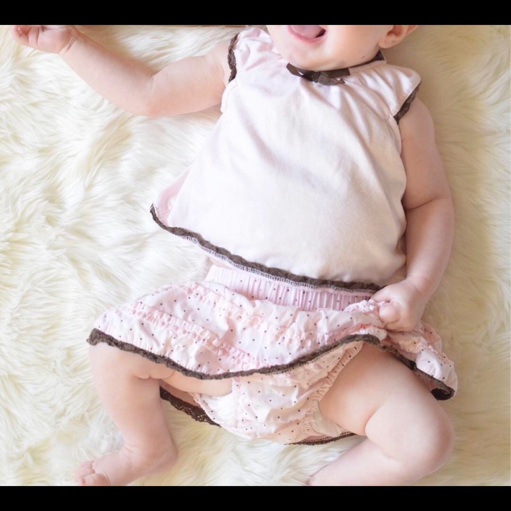 Pink & Brown Skirt and Top Outfit
