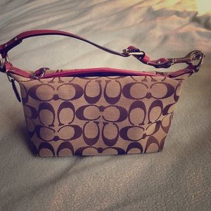 Tan & pink Coach purse