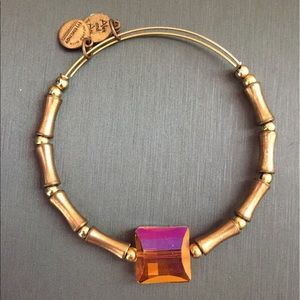 Gold & iridescent orange/pink Alex and Ani bangle