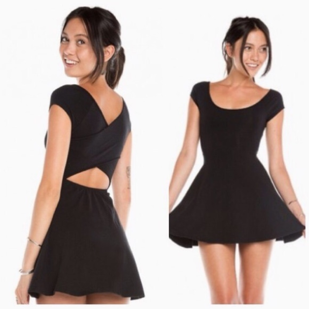 Black Cutout Skater Dress