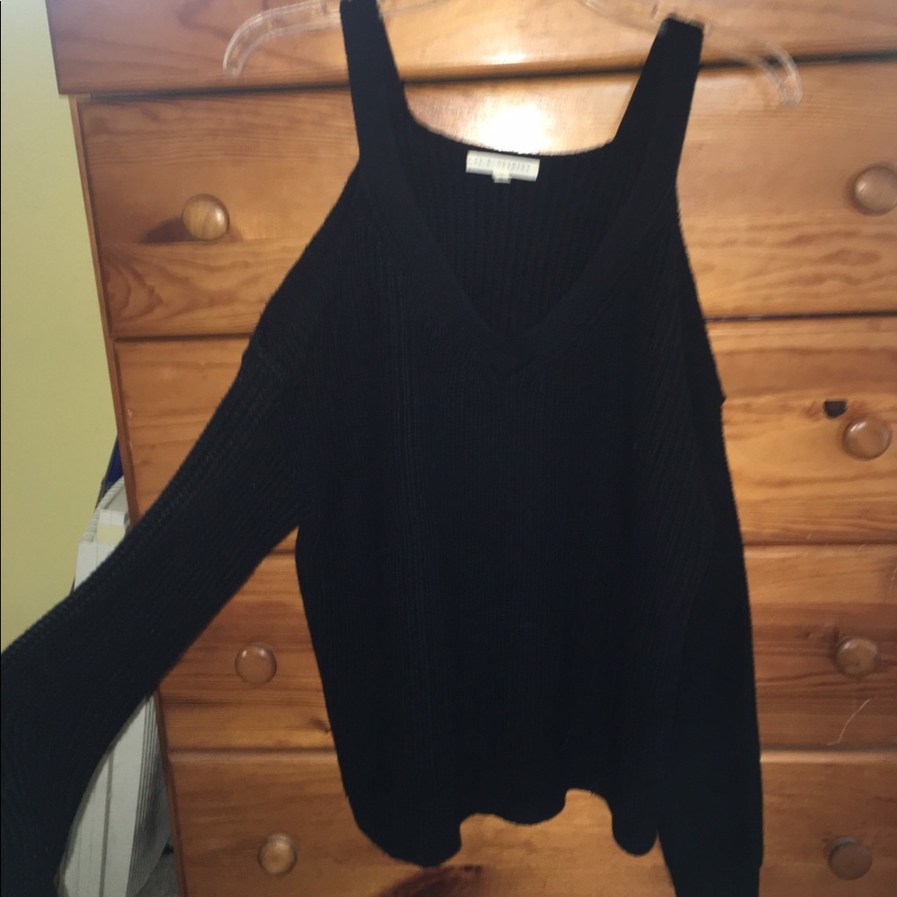 Black off the shoulder sweater.