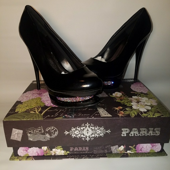 Brand New Swarovski Crystal Hidden Platform Heels - Picture 1 of 4