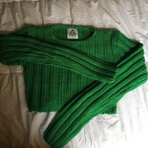 Unif cropped green sweater