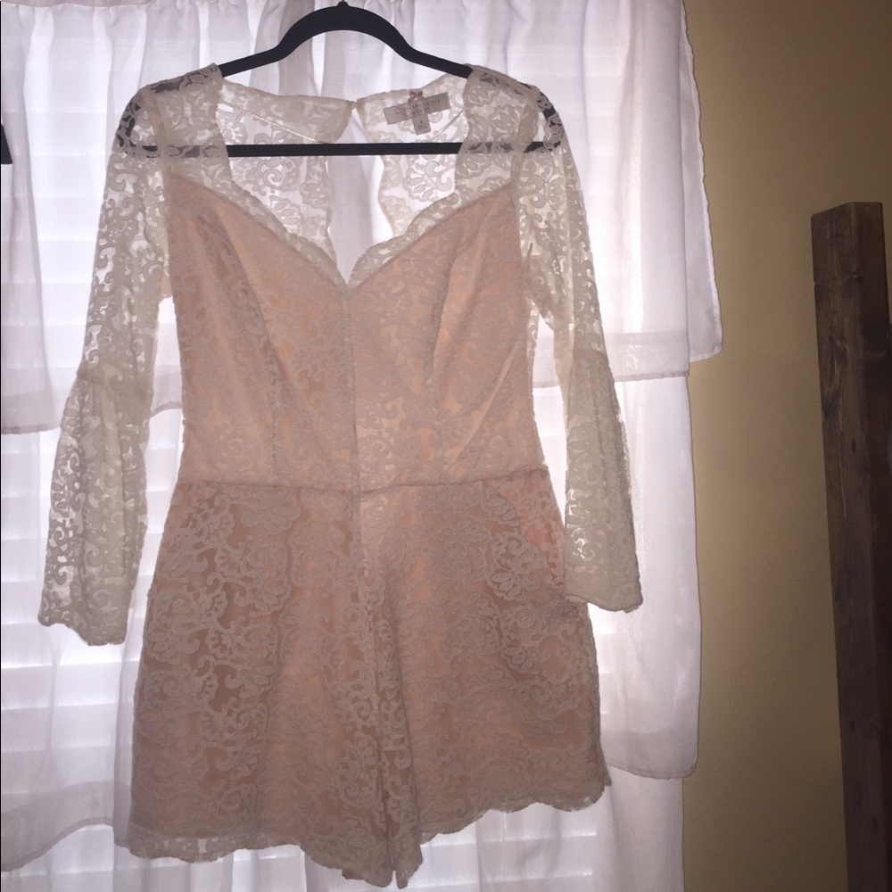 Lace romper, bell sleeves