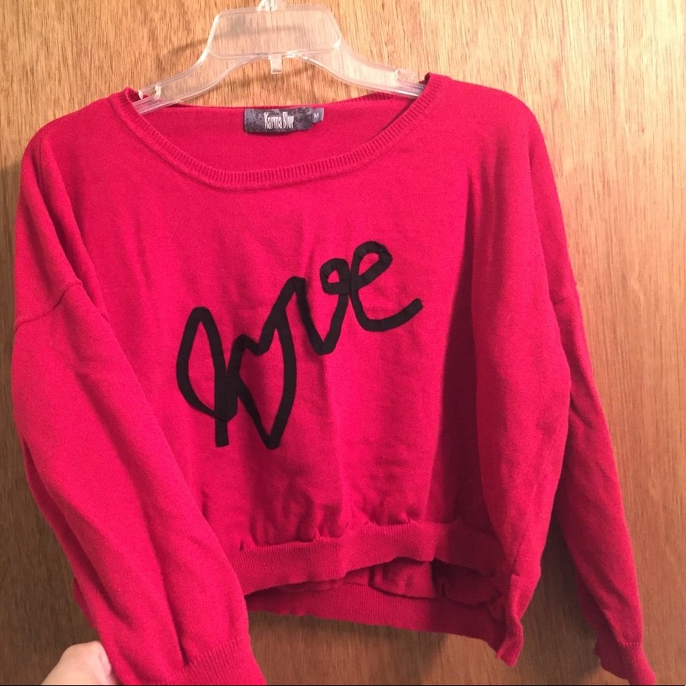 Love sweater crop top