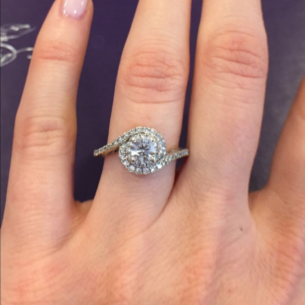Tolkowsky swirl design engagement ring.