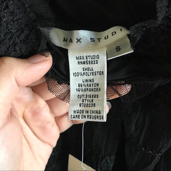 Max Studio Black Lace top - Picture 2 of 2