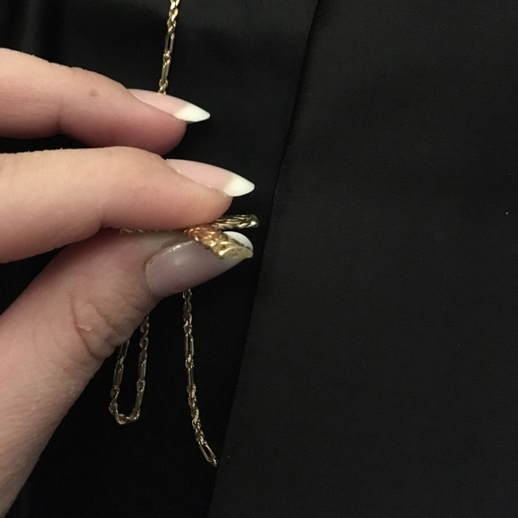 10k gold chain and 14k two tone cross necklace - Picture 5 of 8